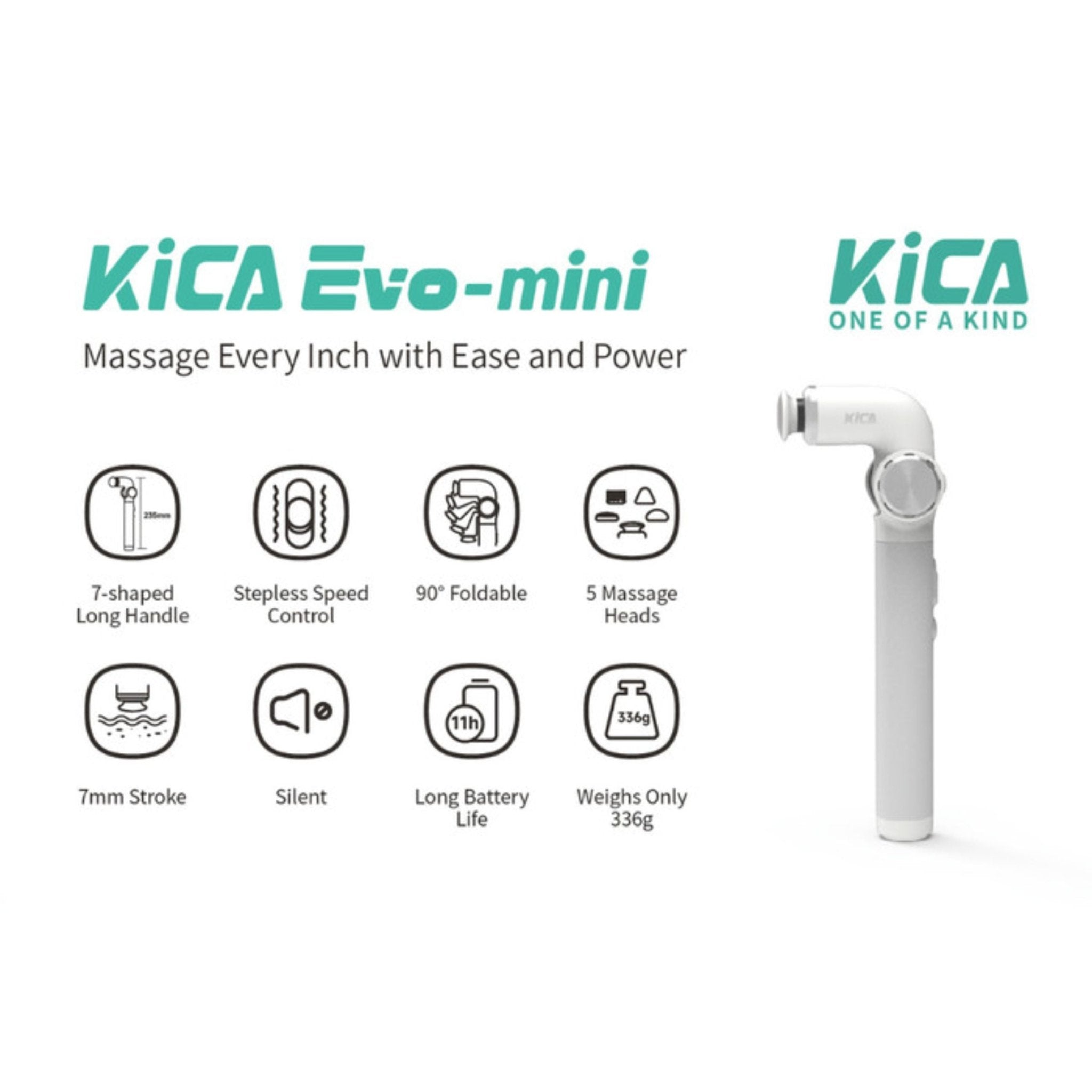 Kica Evo-Mini Foldable Massage Device - White