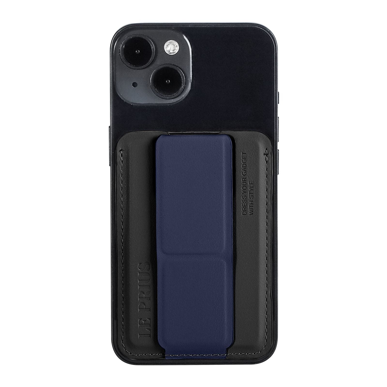 LE PRIUS Bengal Series, Magnetic Card Holder With Grip And Extendable Smart stand - Blue