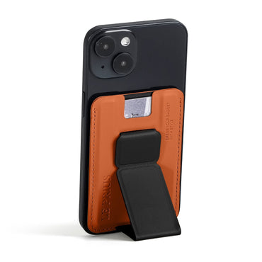 LE PRIUS Bengal Series, Magnetic Card Holder With Grip And Extendable Smart stand - Orange