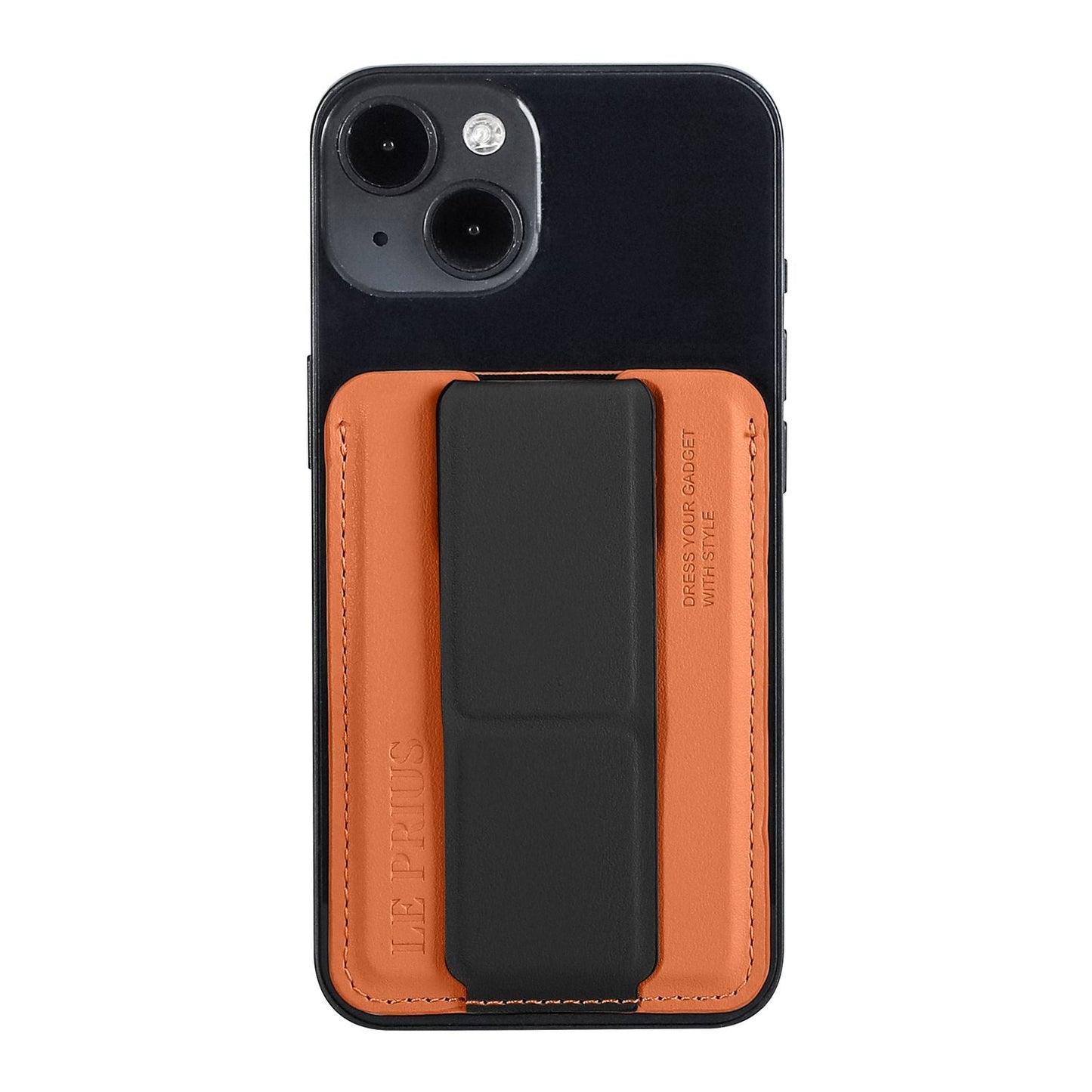 LE PRIUS Bengal Series, Magnetic Card Holder With Grip And Extendable Smart stand - Orange