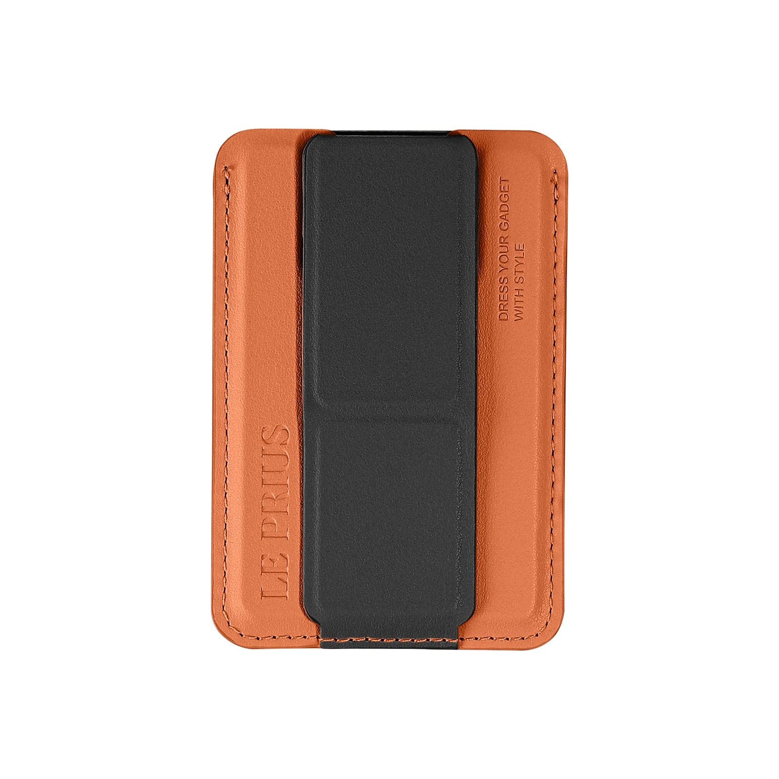 LE PRIUS Bengal Series, Magnetic Card Holder With Grip And Extendable Smart stand - Orange