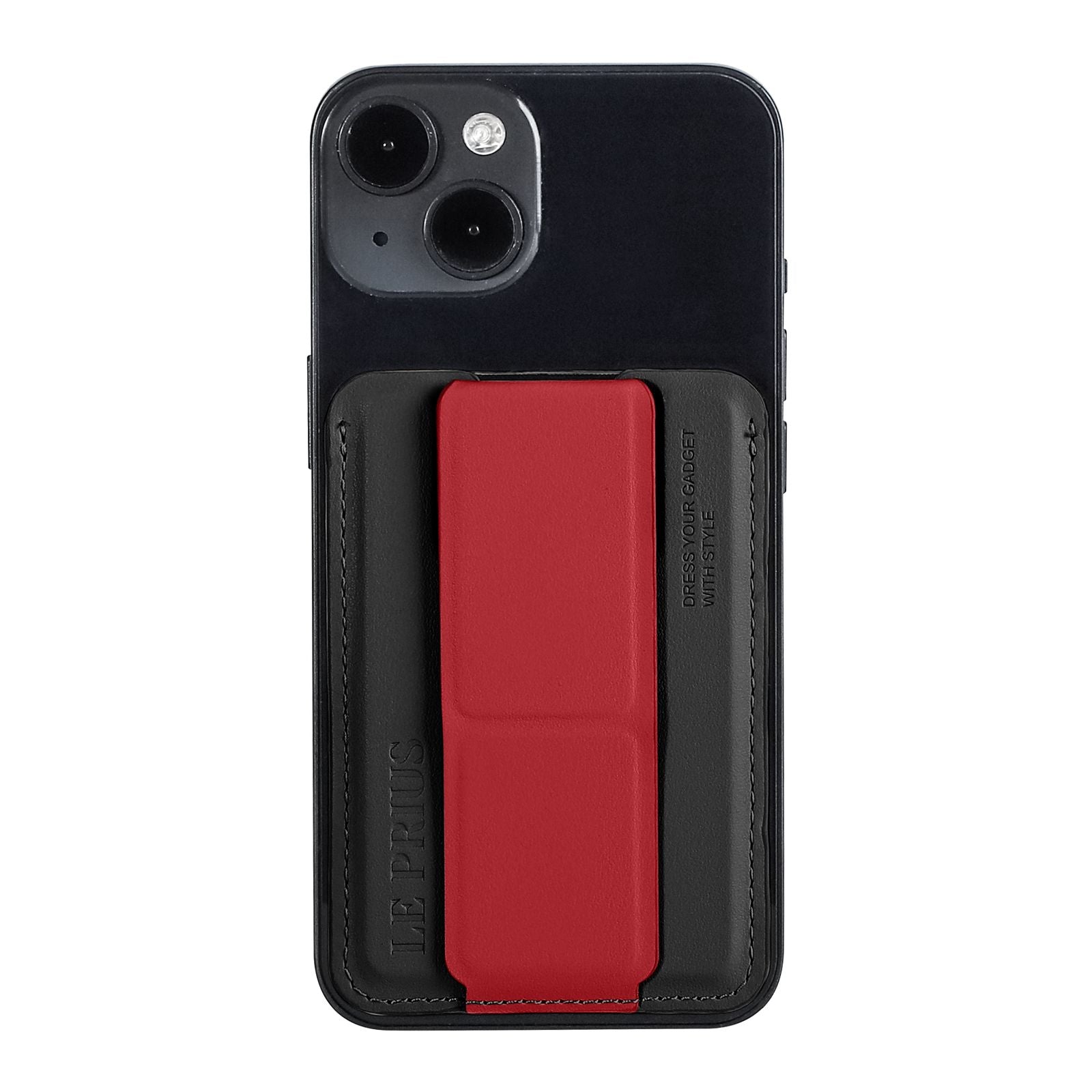 LE PRIUS Bengal Series, Magnetic Card Holder With Grip And Extendable Smart stand - Red