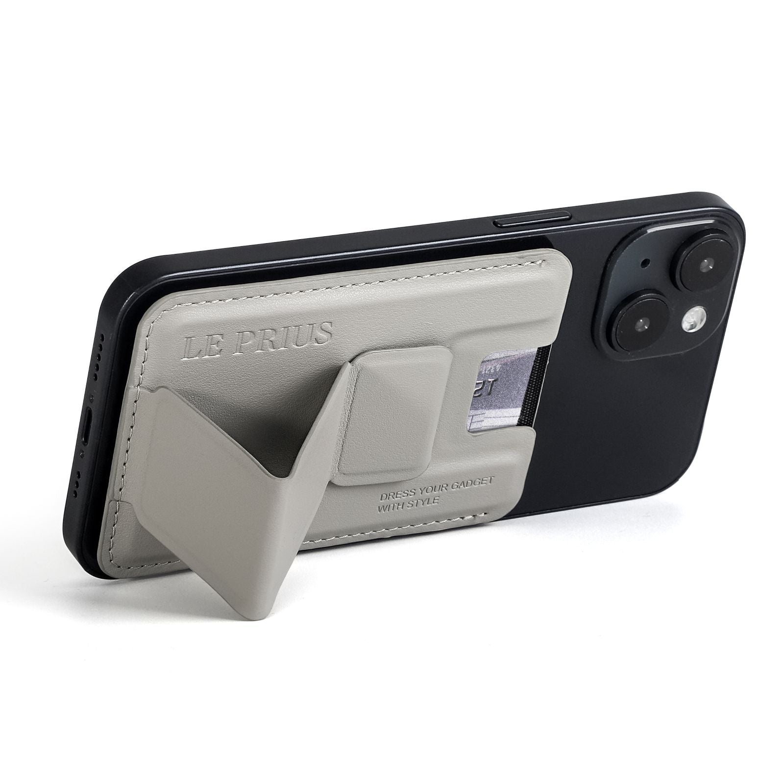 LE PRIUS Bengal Series, Magnetic Card Holder With Grip And Extendable Smart stand - Red