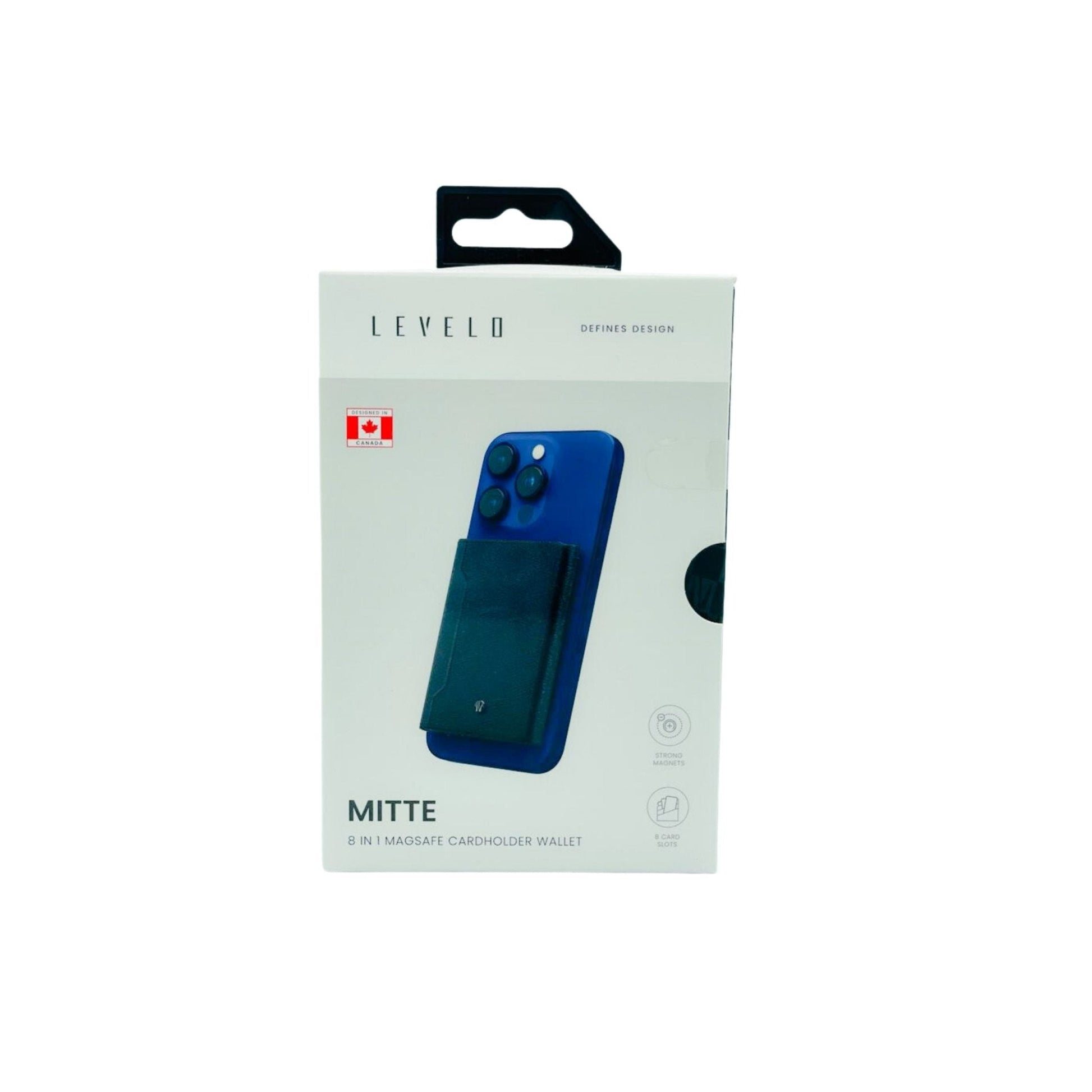 LEVELO Mittle 8 in 1 Magsafe Cardholder Wallet - Black