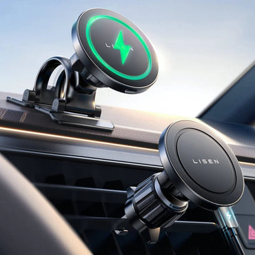 LISEN 2 in 1 Magsafe Car Mount Wireless Charger - Black