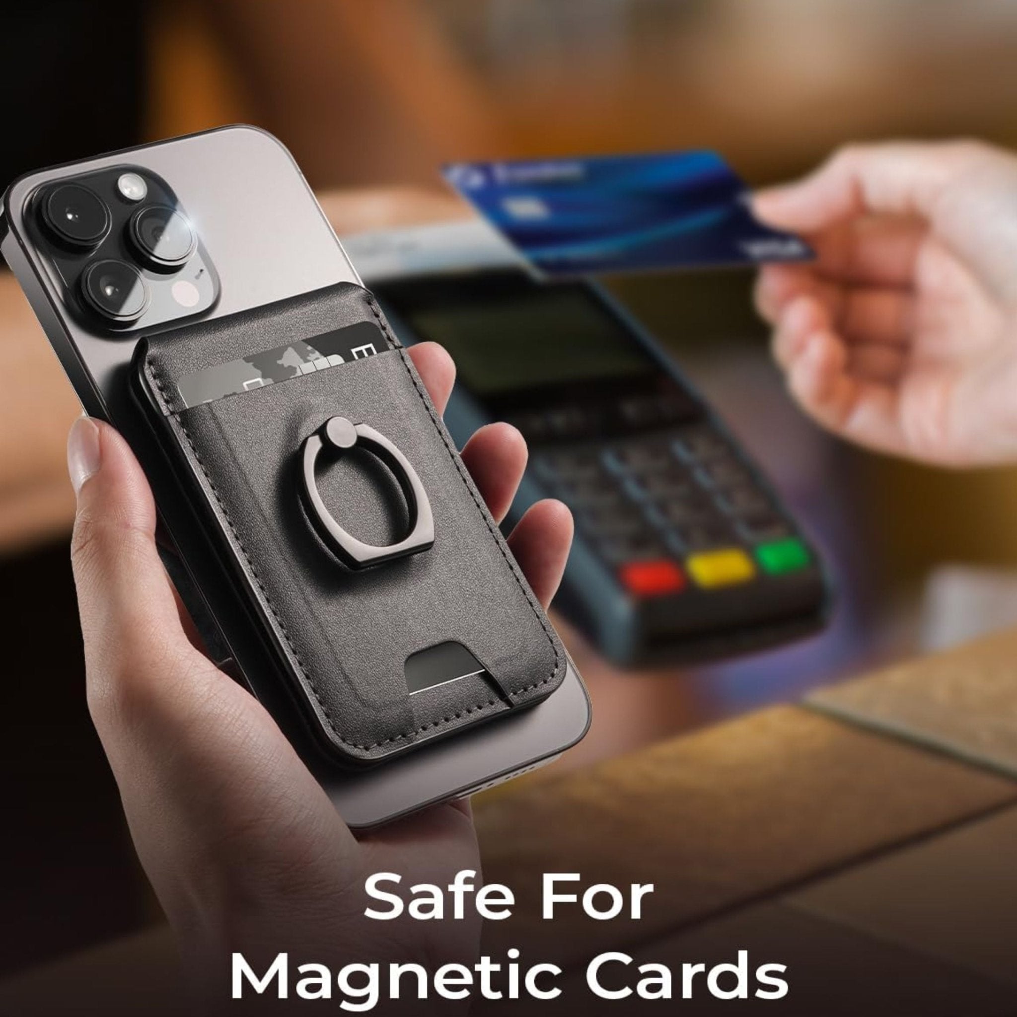 LISEN Magsafe Wallet Card Holder - Black