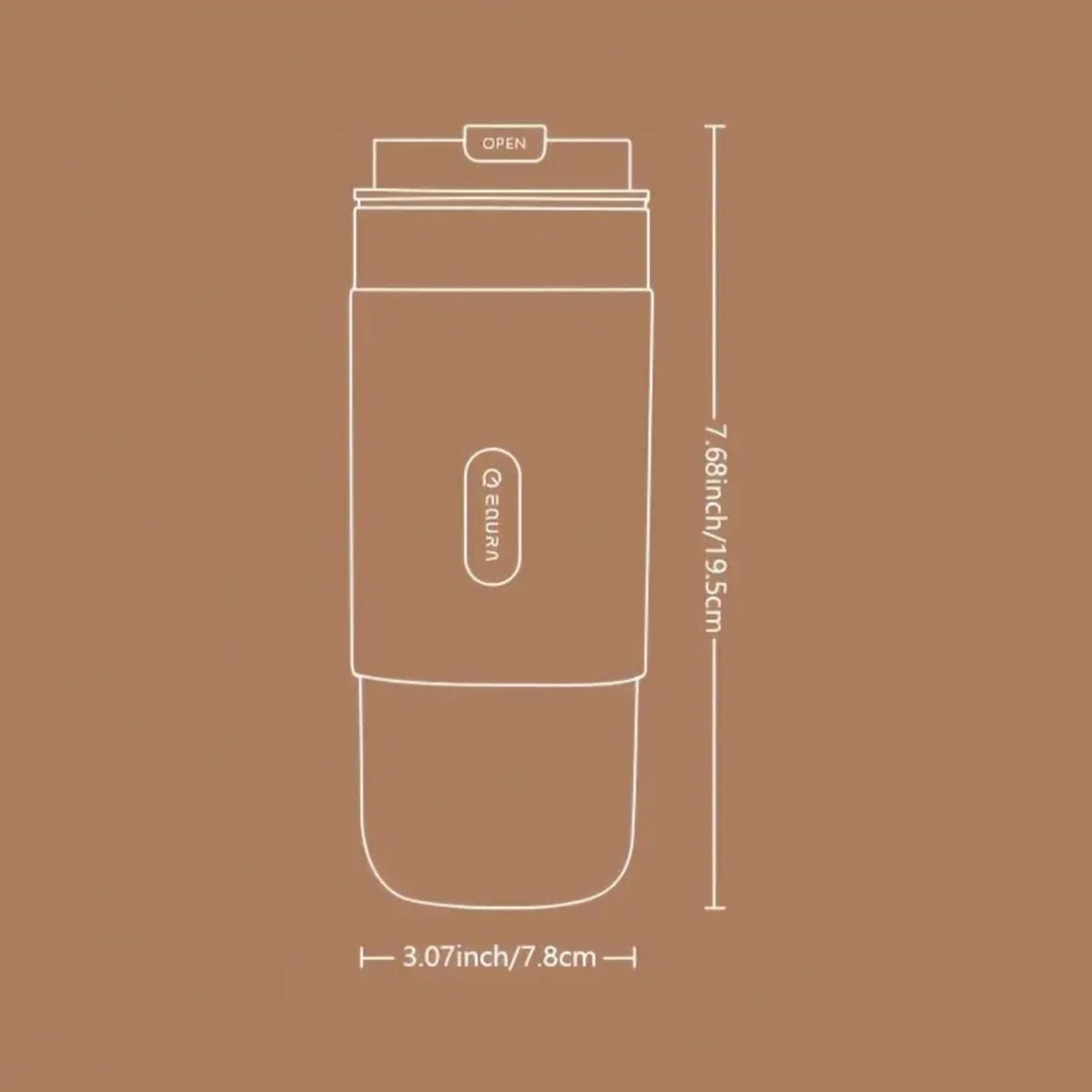 LePresso Coffee Mug with Sleeve and Reusable Straw 520ml - Gold