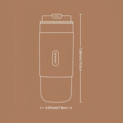 LePresso Coffee Mug with Sleeve and Reusable Straw 520ml - Gold