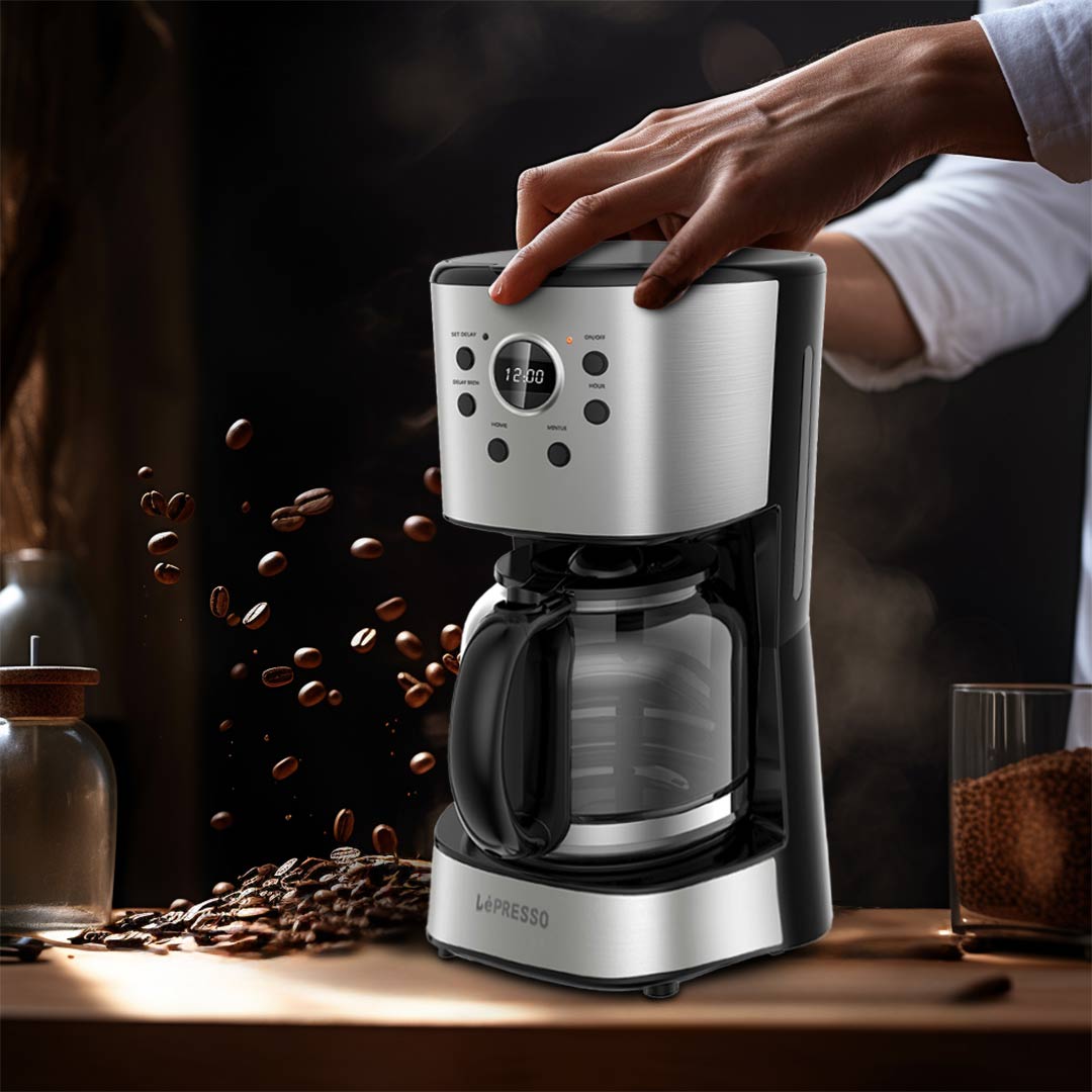 LePresso Drip Coffee Maker with Glass Carafe 1.5L 900W (LPCMDGBK) - Black