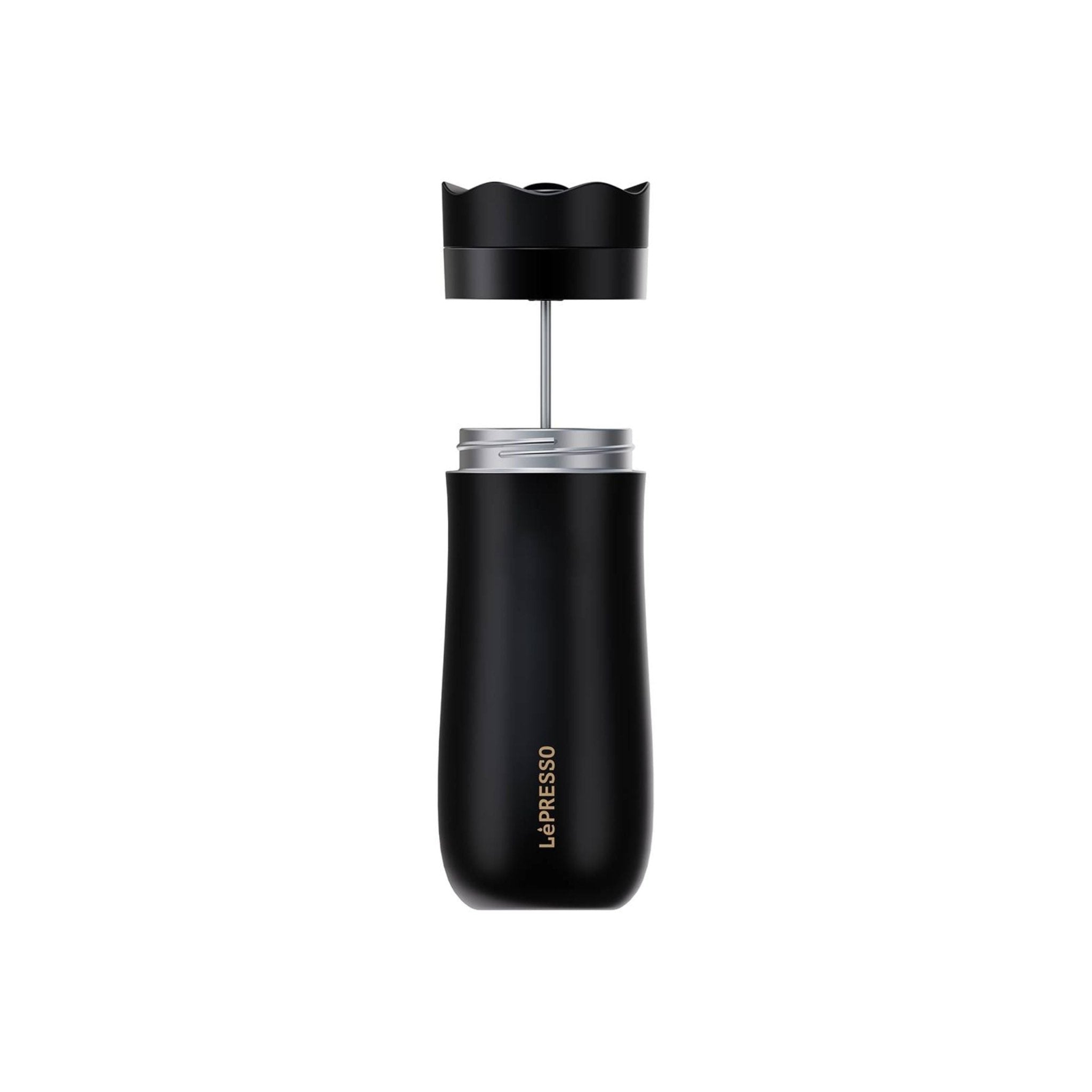 LePresso Insulated Portable Mug with French Press 320ml - Black