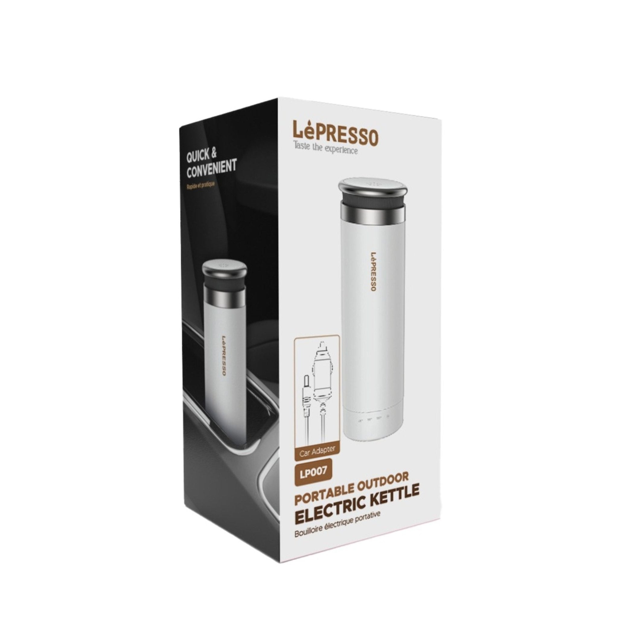 LePresso Portable Outdoor Electric Kettle - White