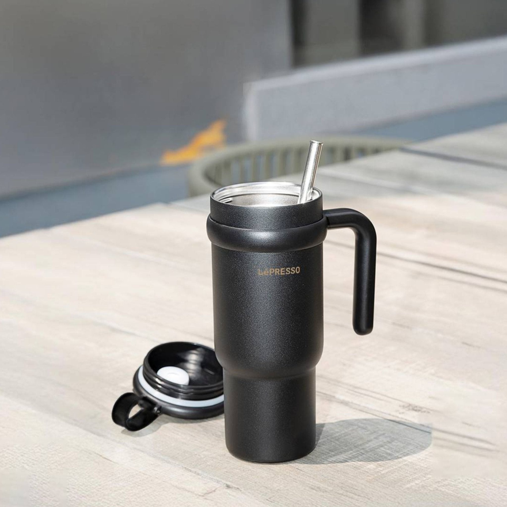 LePresso Thermo Flast Insulated Mug With Steel Straw 900ml