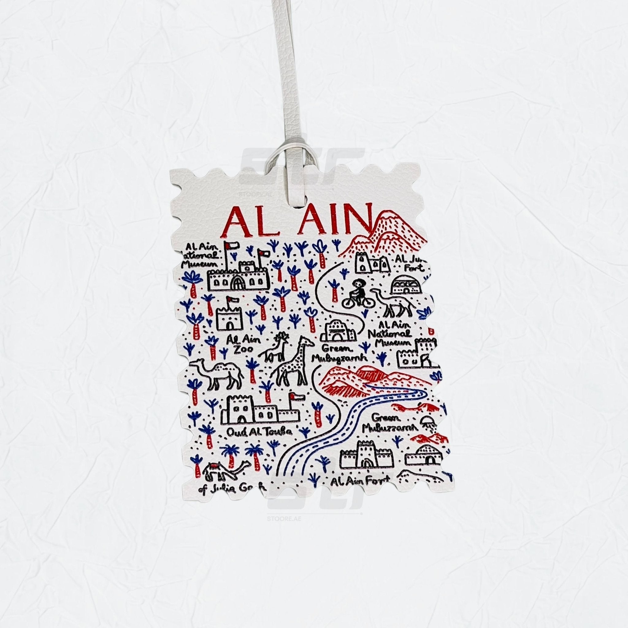 Leather Charm Double Side Alain & United Arab Emirates