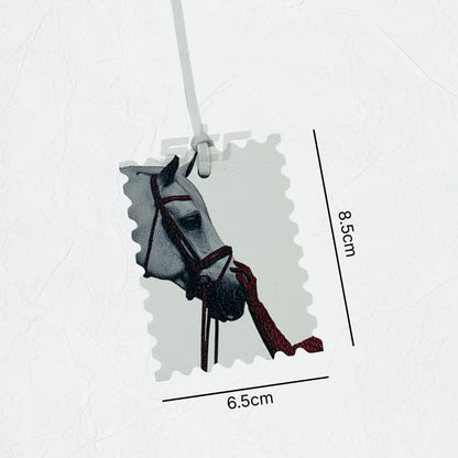 Leather Charm Double Side Horse - 4