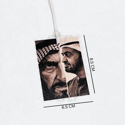 Leather Charm Double Side Sheikh Zayed bin Sultan Al Nahyan & Sheikh Mohammed bin Zayed Al Nahyan - 1