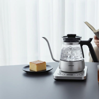 Lepresso BrewWave Gooseneck Electric Kettle with Keep Warm Mode - Silver