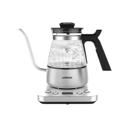 Lepresso BrewWave Gooseneck Electric Kettle with Keep Warm Mode - Silver