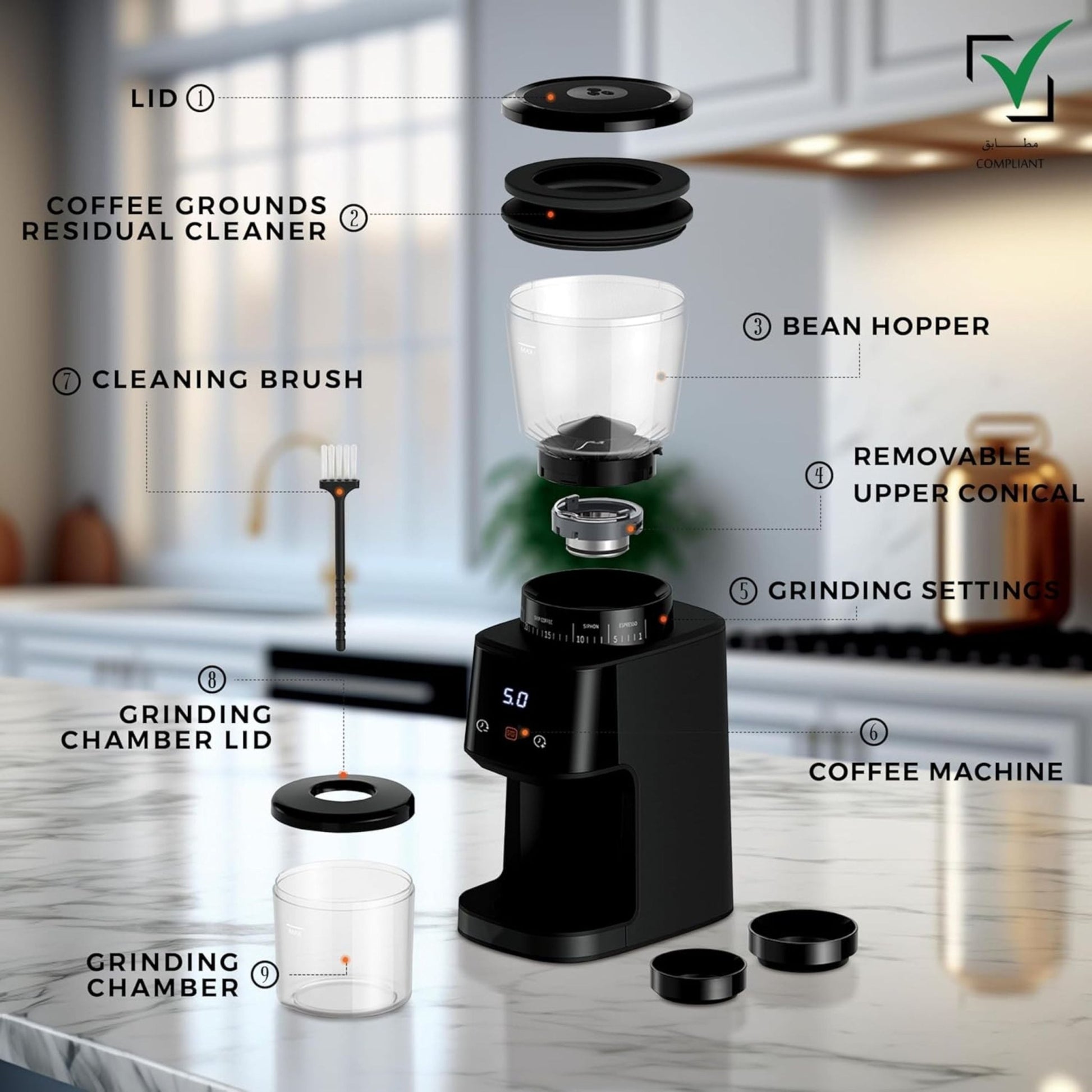 Lepresso Conical Burr Grinder