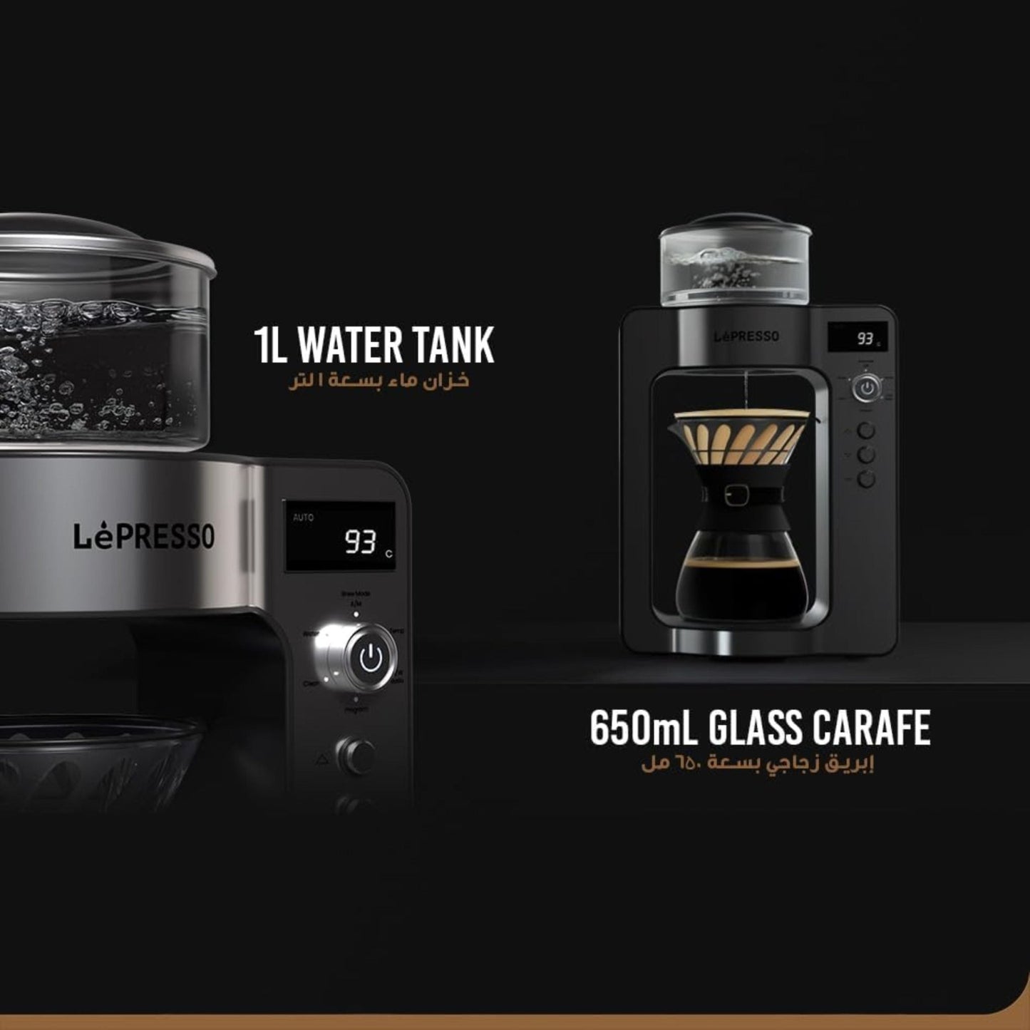 Lepresso V60 1500W Automatic Pour Over Coffee Machine - Black