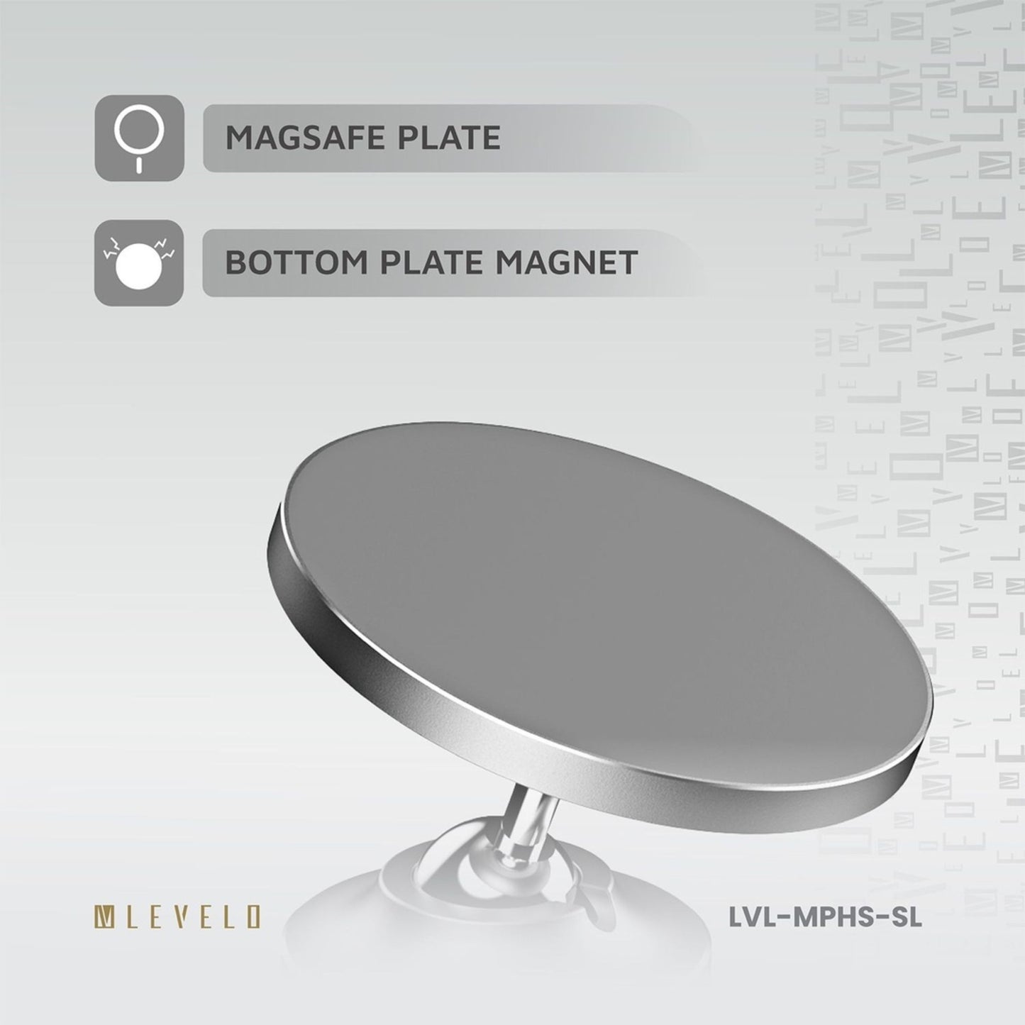 Levelo Magnifica Foldable Dual Magnet Phone Holder - Silver
