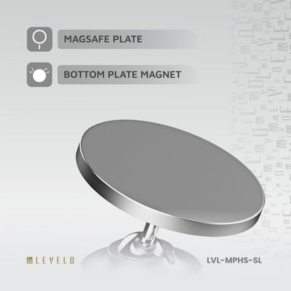 Levelo Magnifica Foldable Dual Magnet Phone Holder - Silver