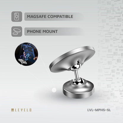 Levelo Magnifica Foldable Dual Magnet Phone Holder - Silver