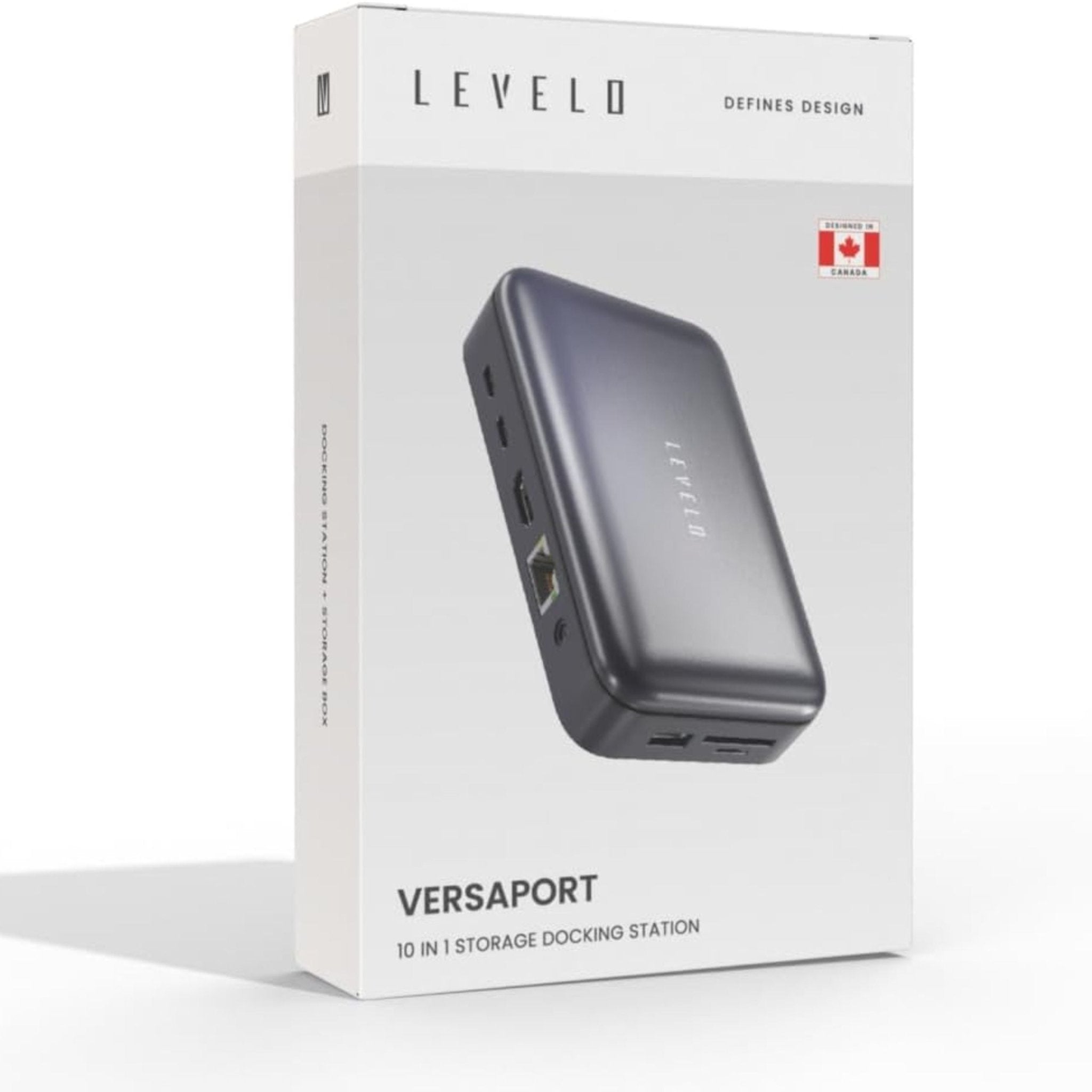 Levelo Versaport 10 in 1 Storage Docking Station 100W - Grey