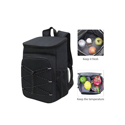Lunch Camping Backpack Waterproof Bag - Black