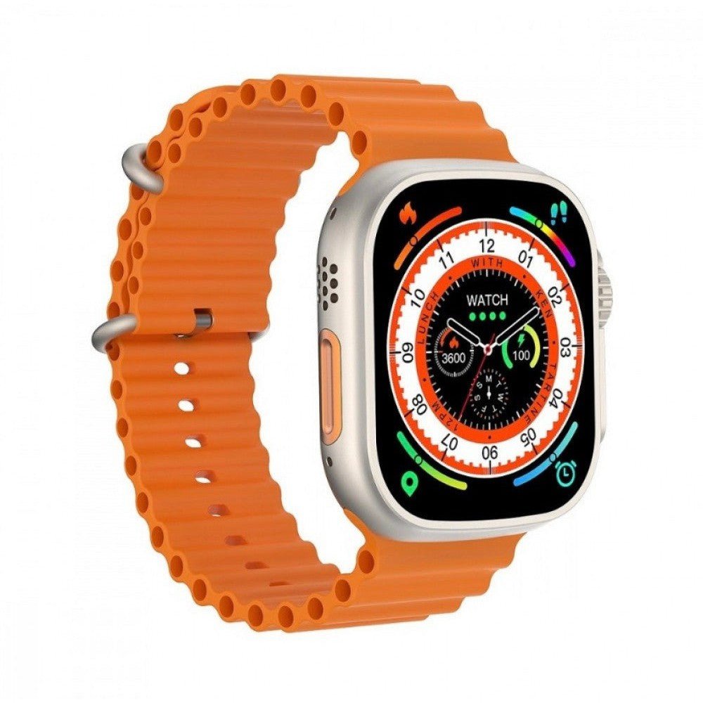 Lutors Ultra Smart Watch With Orange and White Strap