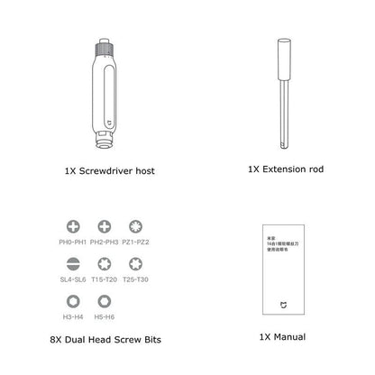 MI 16-in-1 Ratchet Screwdriver BHR4779GL - Black