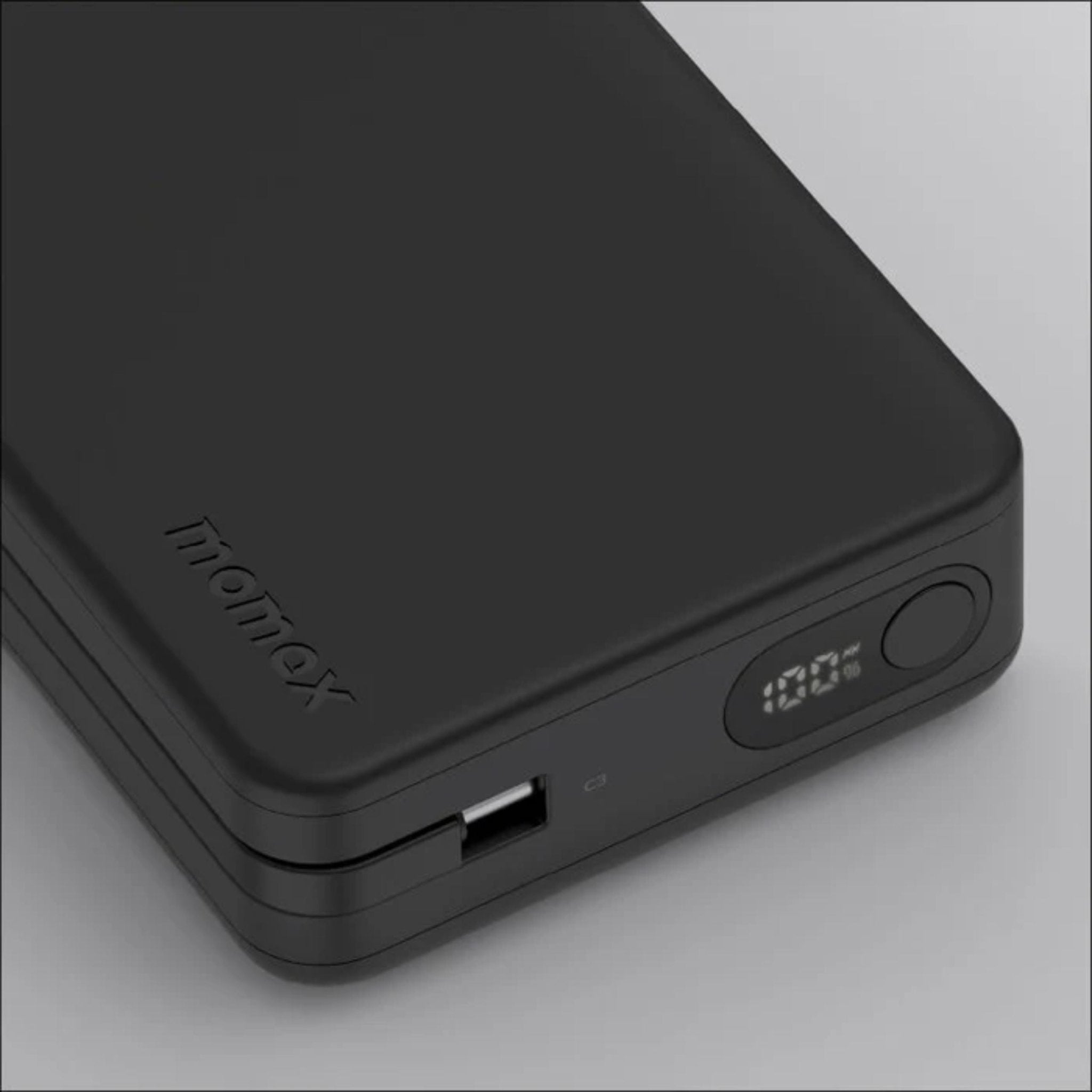 MOMAX 1-Power Vital+ 30W Fast Charging 20000mAh Power Bank with Dual Built In Type C Cables - Black