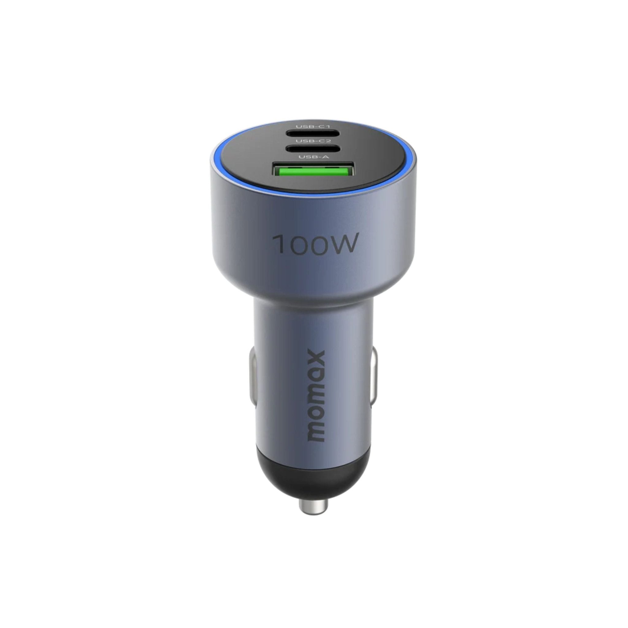 MOMAX MoVe 100W Tri-Port Fast Car Charger UC17E - Gray