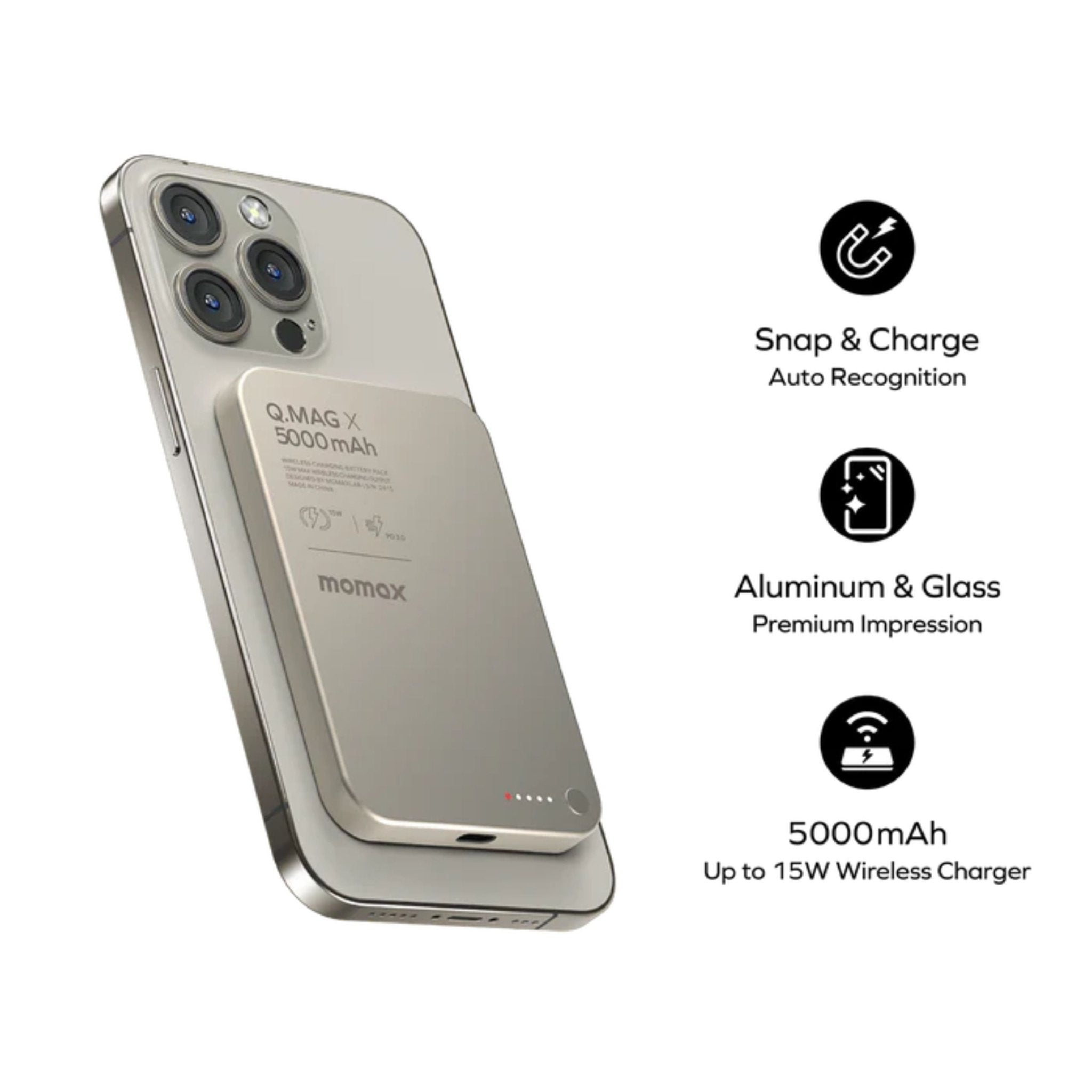 MOMAX Q.MAG X 5000mAh Magnetic Power Bank