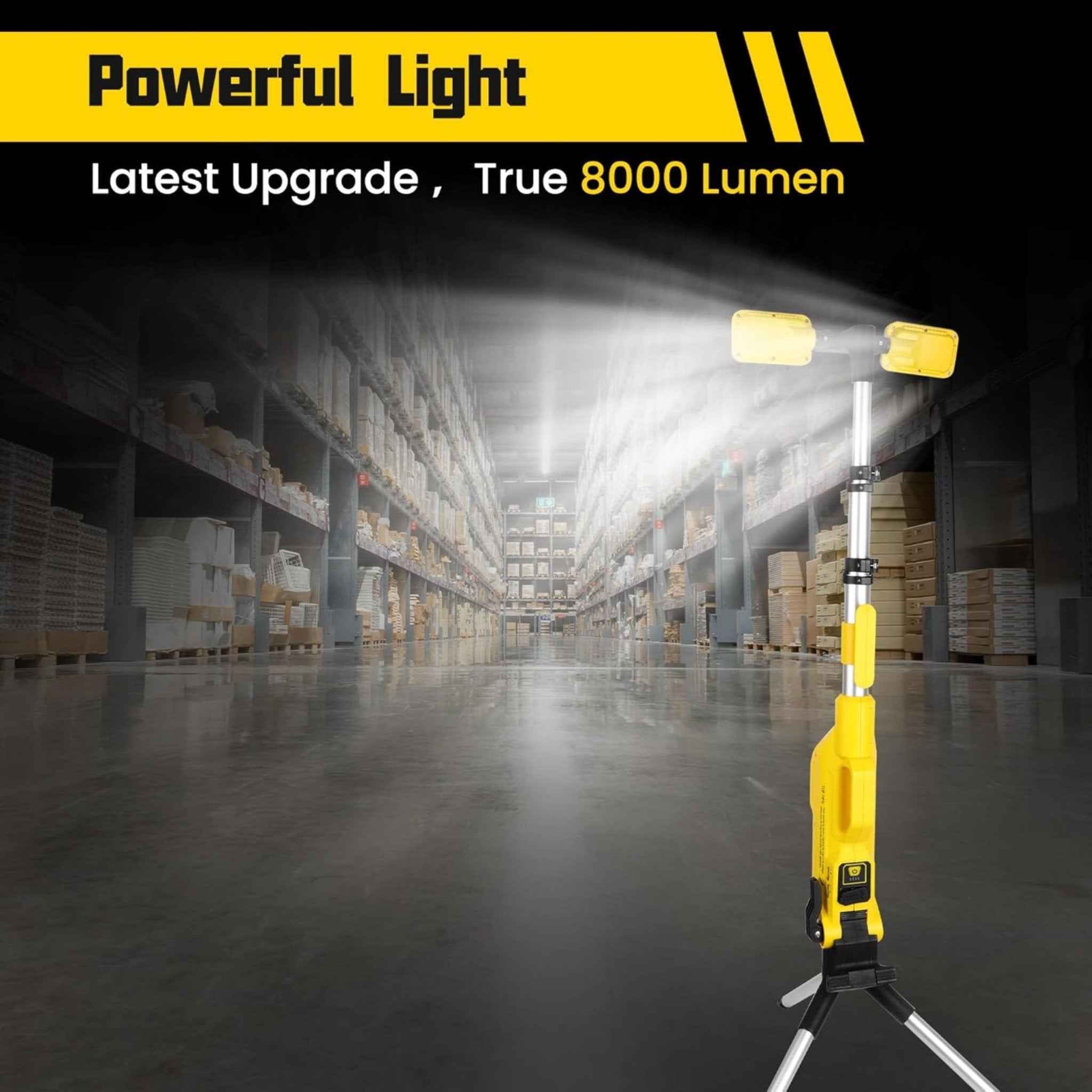 MX-5085 Rechargeable Cordless LED Work Light with Stand - Yellow