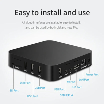 MXQ Pro 4K Android 11.1 Internet Multimedia TV Box - Black