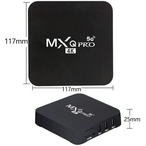 MXQ Pro 4K Android 11.1 Internet Multimedia TV Box - Black