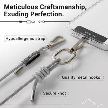 MagEasy 6mm Strap + Strap Card - Phone Lanyard - Misty Gray