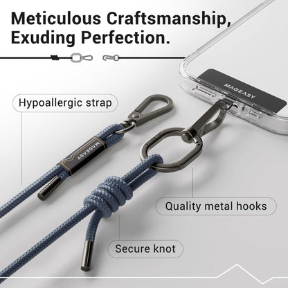 MagEasy 6mm Strap + Strap Card - Phone Lanyard - Riverside Blue