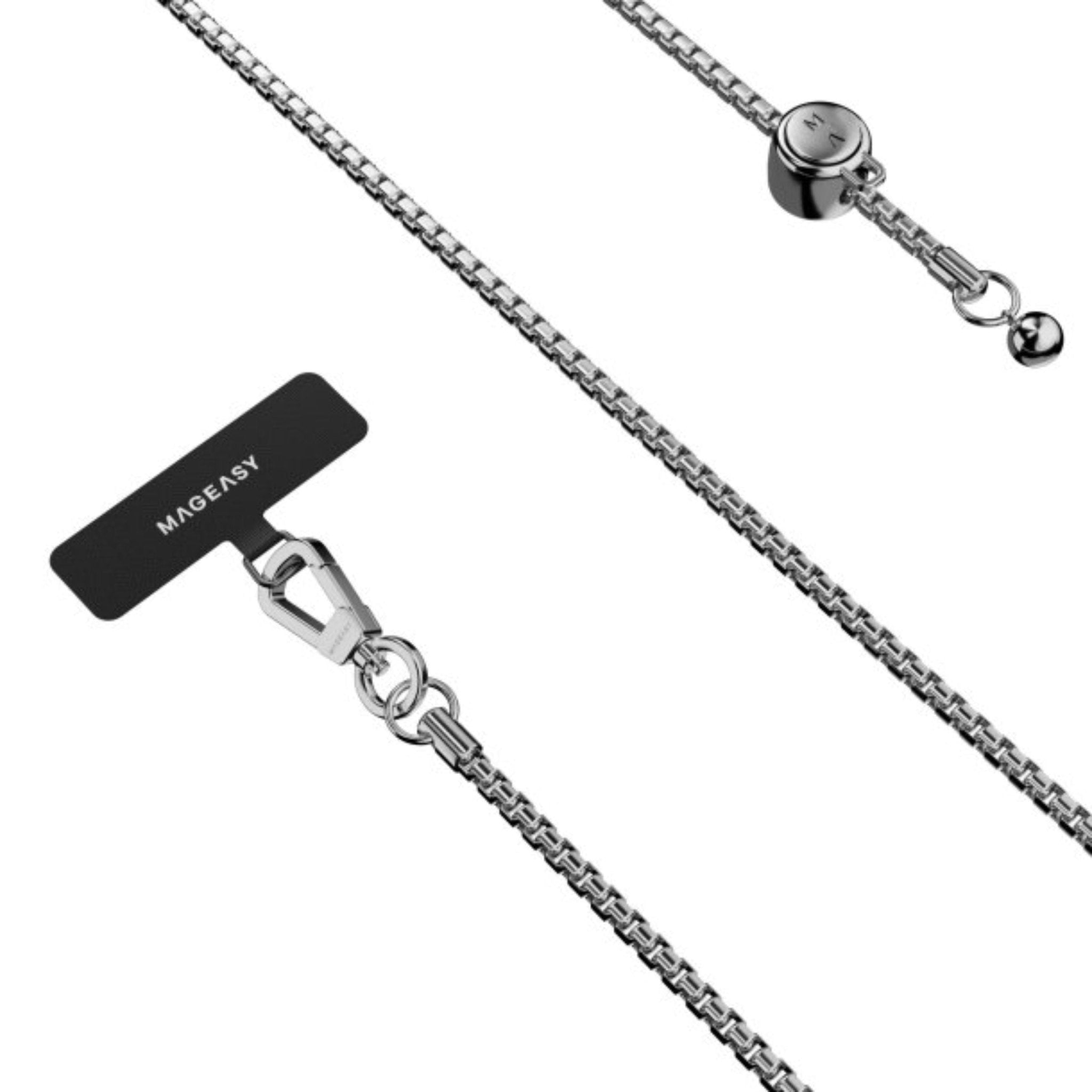MagEasy Metal Chain Strap with Strap Card - Silver