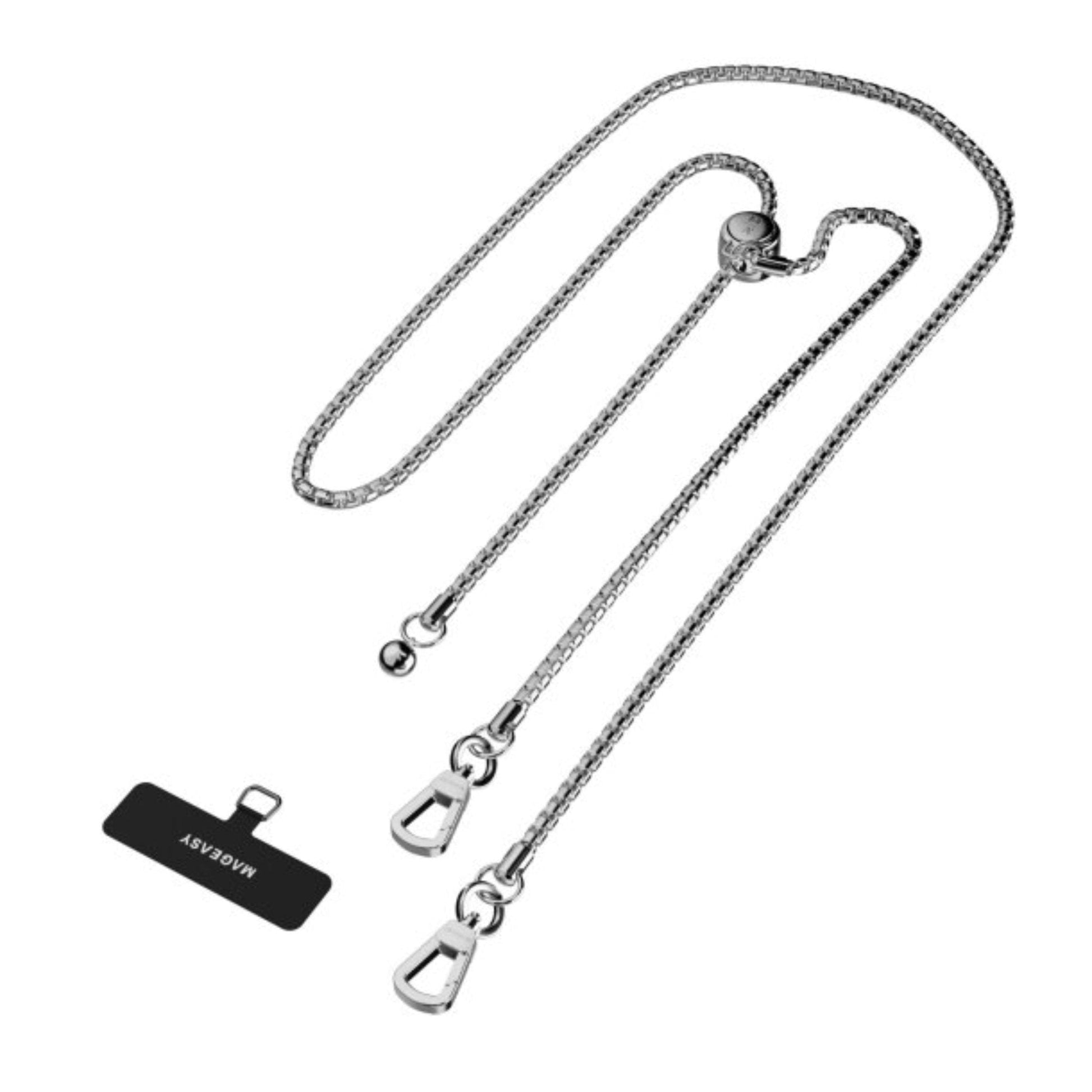 MagEasy Metal Chain Strap with Strap Card - Silver