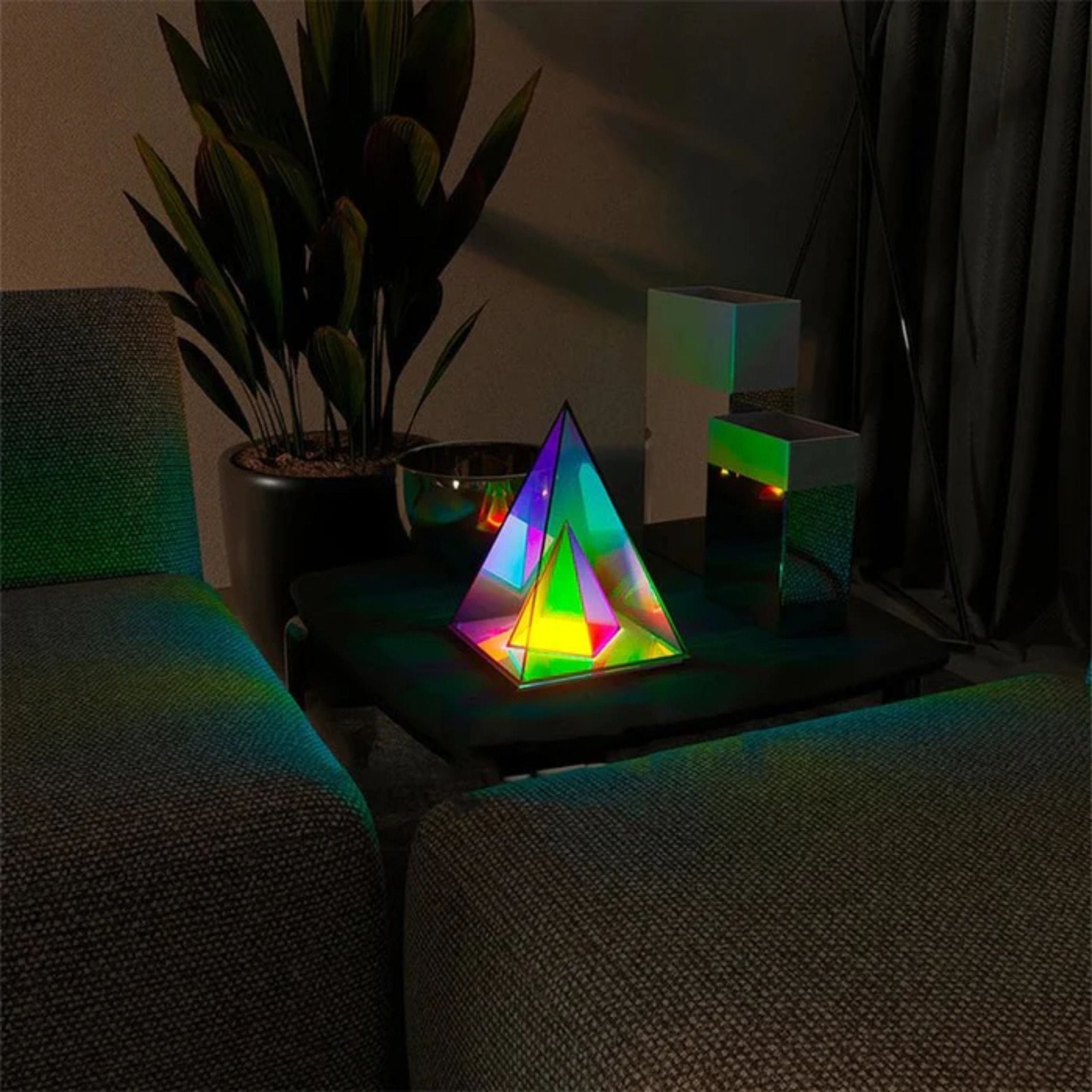 Magic Pyramid Led Colorful Table Light For Bedroom - Small