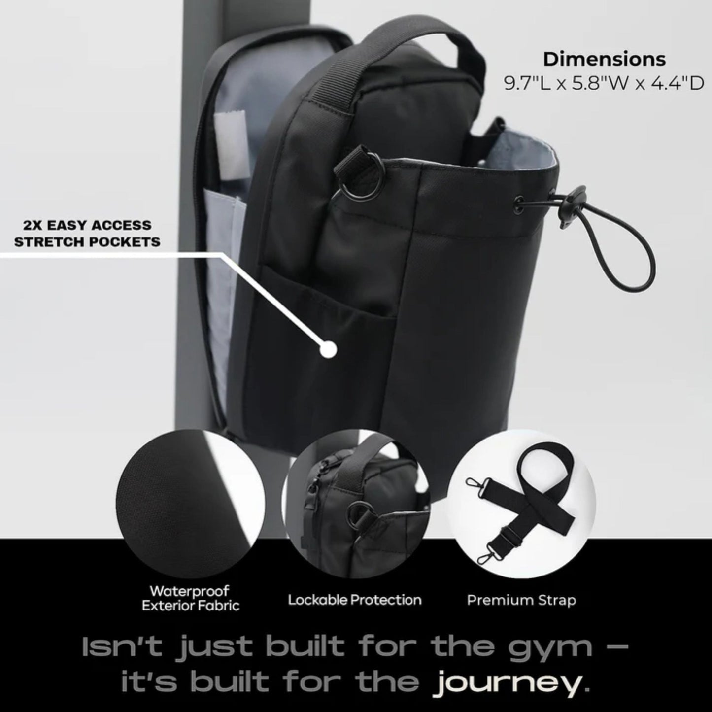 Magnetic Gym Bag - Black