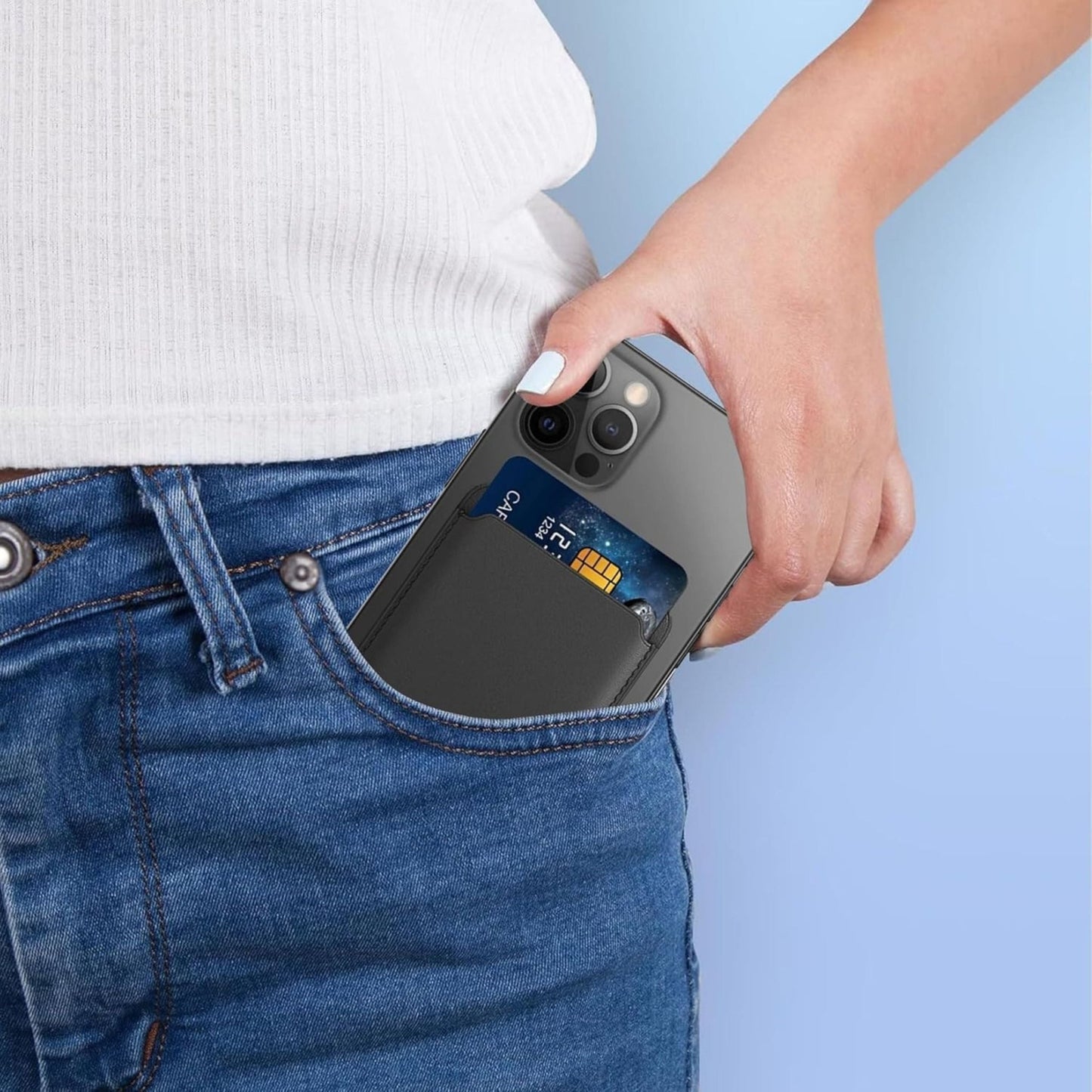 Magnetic Leather Card Holder