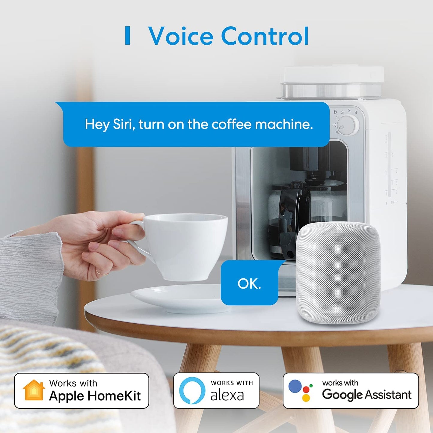 Meross Smart Wi-Fi Plug Mini MSS110HK (UK Version) - White