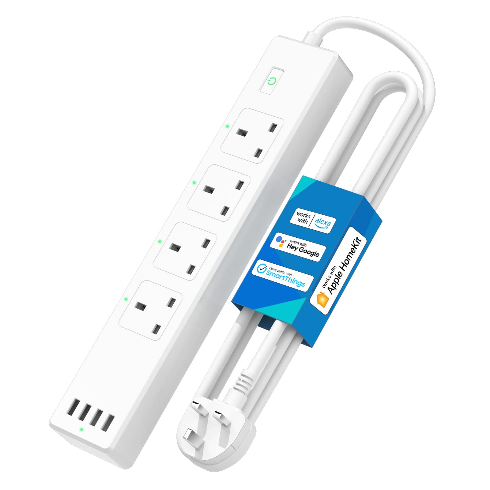 Meross Smart Wi-Fi Surge Protector MSS425F (UK Version) - White