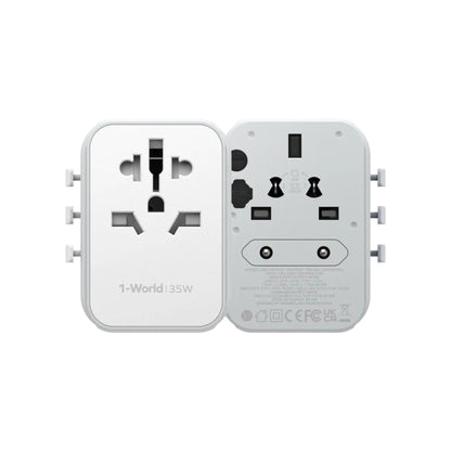 Momax 1-World PD 35W 5 Port AC Travel Fast Charging Adapter - White
