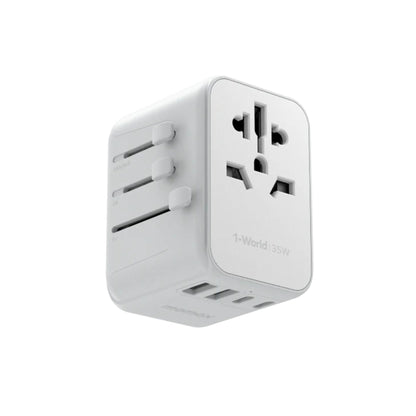 Momax 1-World PD 35W 5 Port AC Travel Fast Charging Adapter - White