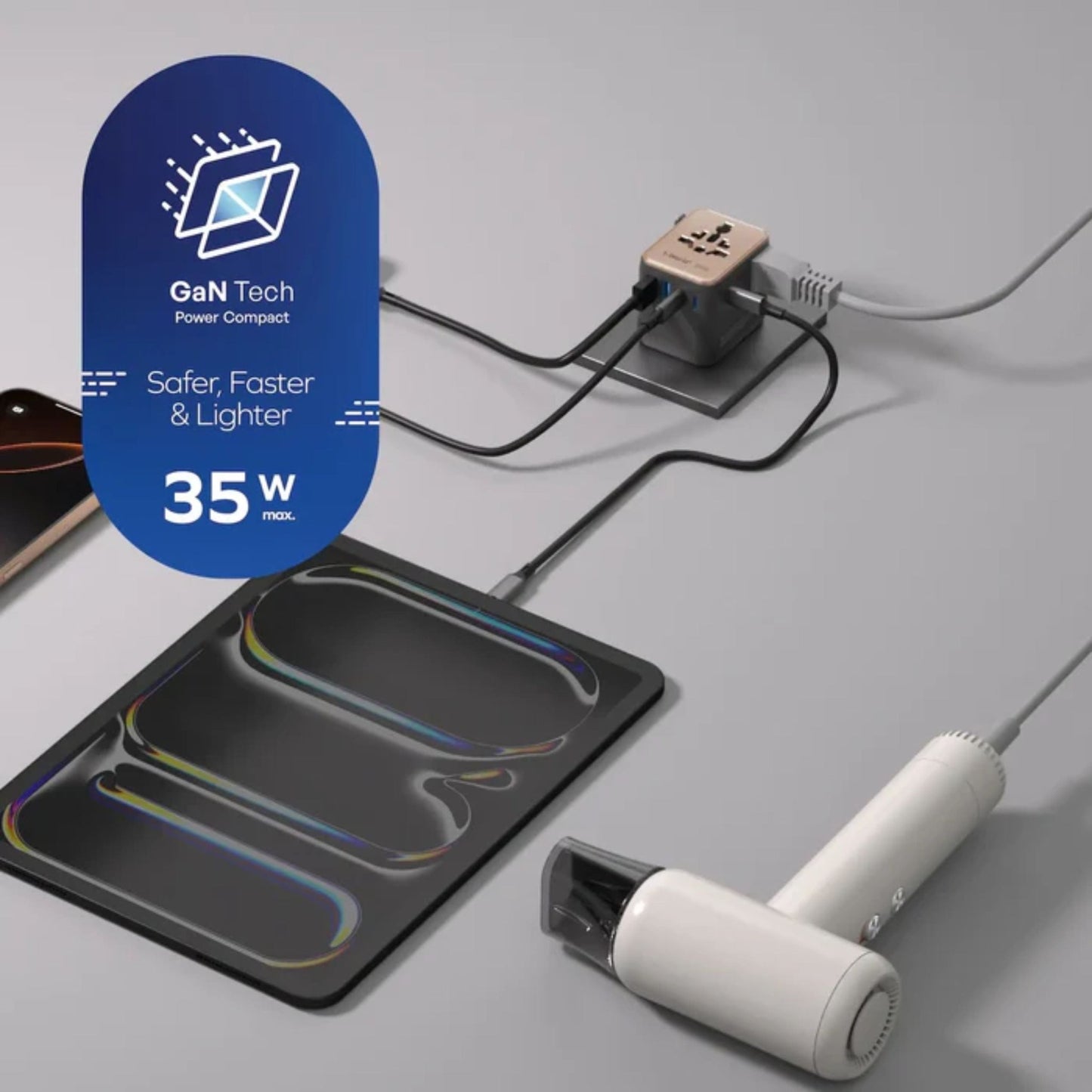 Momax 1-World2 Universal 5-Port Travel GaN Charger 35W