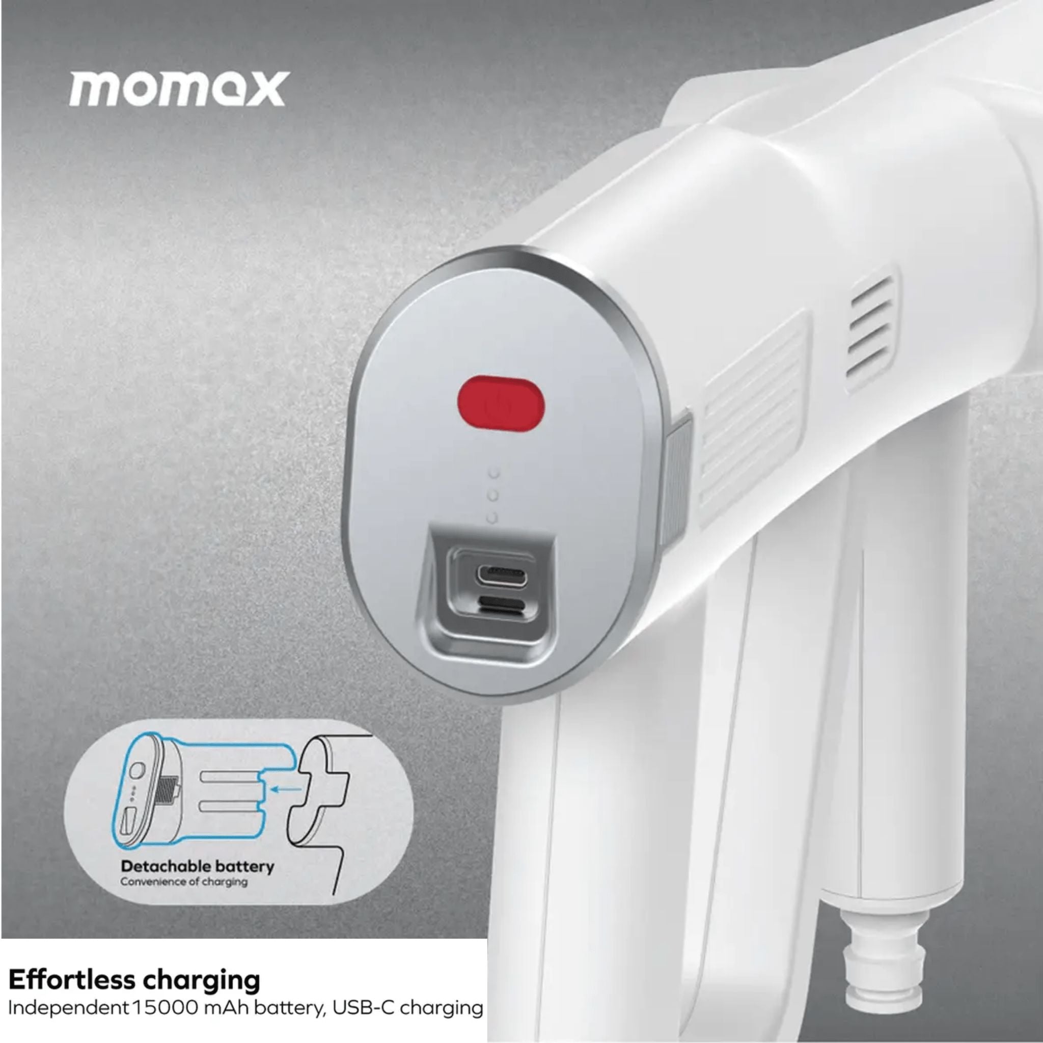 Momax Clean-Jug Portable Pressure Car Cleaner 15000mAh CR8 - White