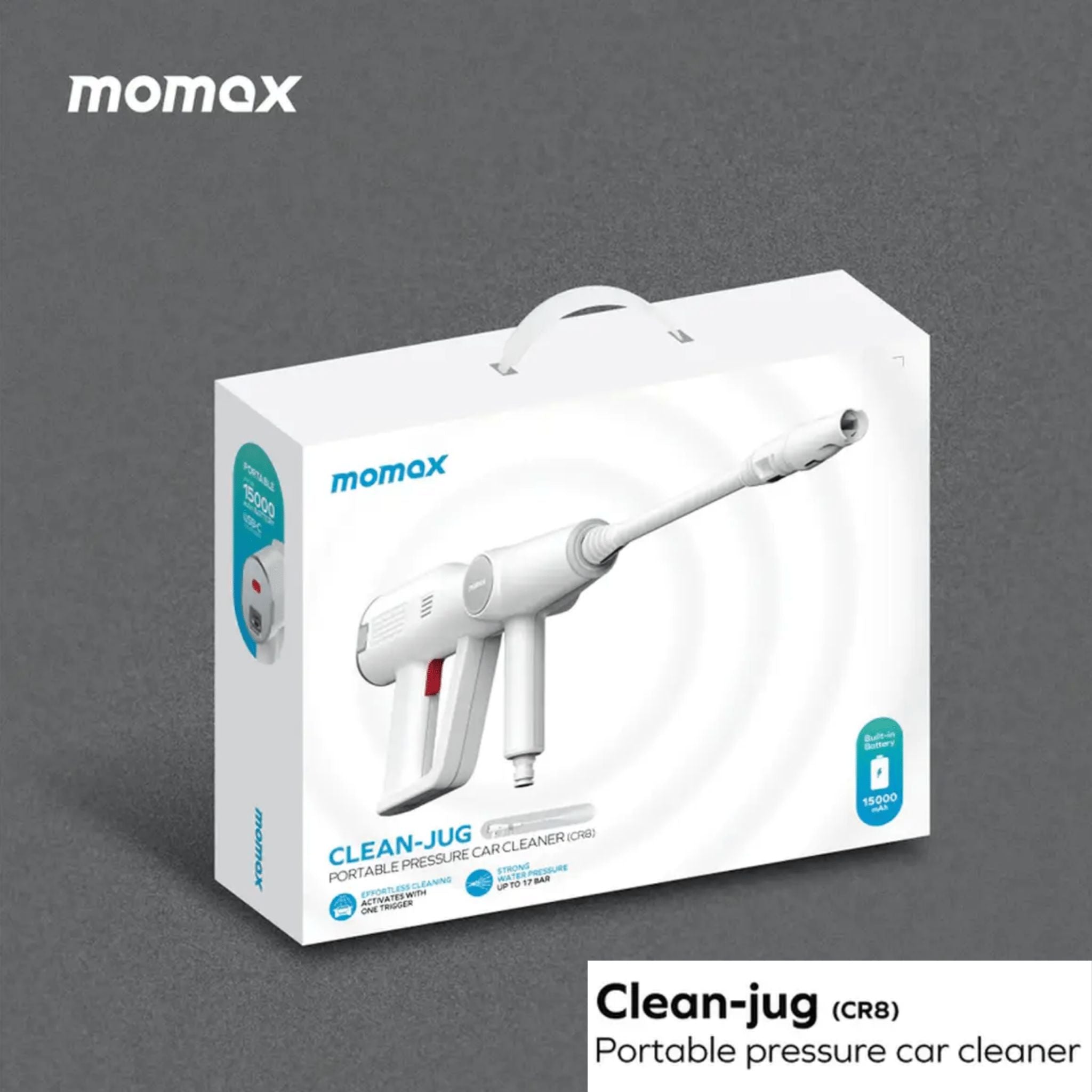 Momax Clean-Jug Portable Pressure Car Cleaner 15000mAh CR8 - White